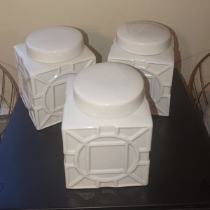 White Wide Storage Canister (set of 3)